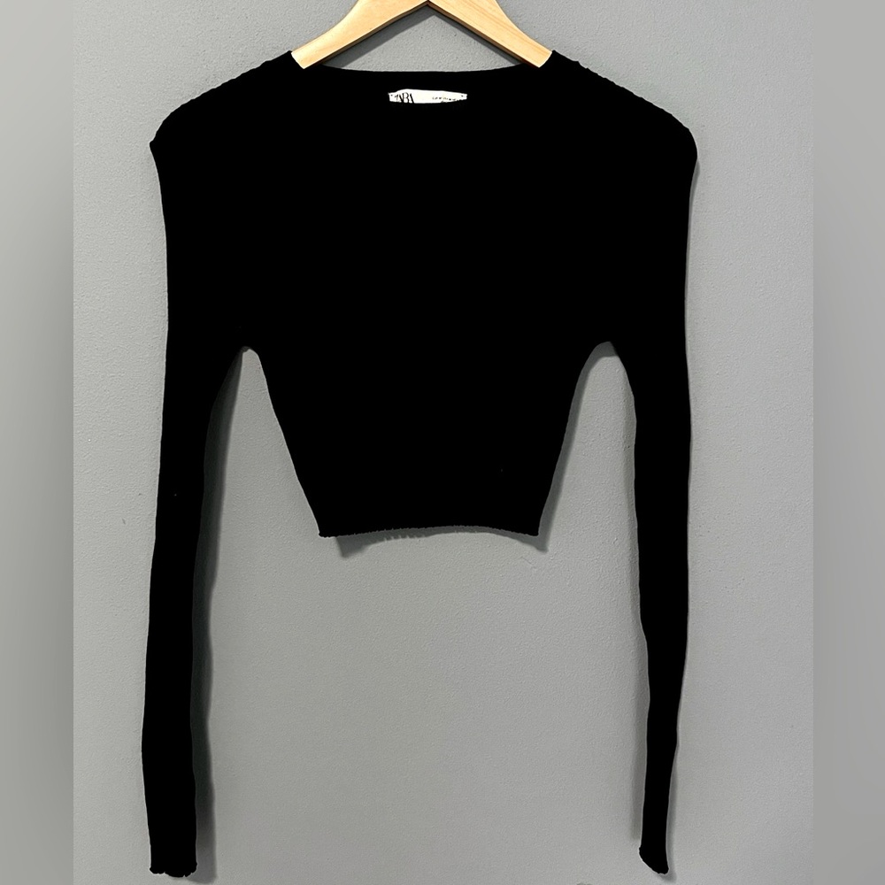 zara women’s ribbed crop top